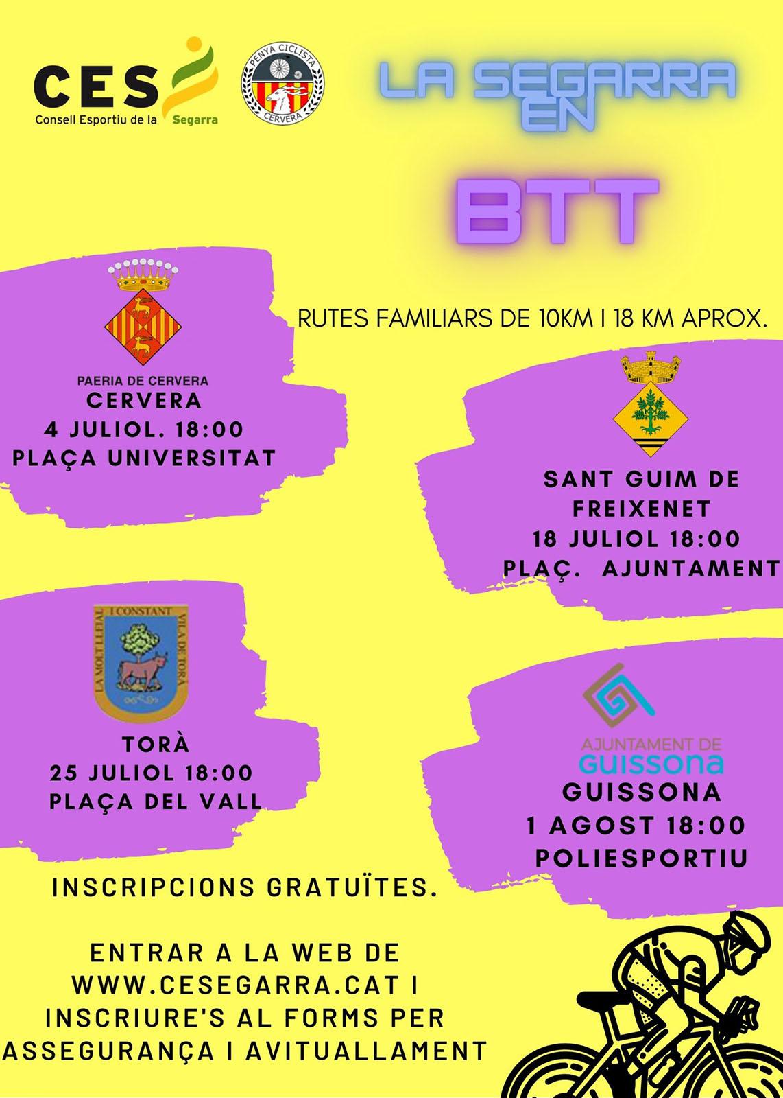 La Segarra en BTT, rutes familiars