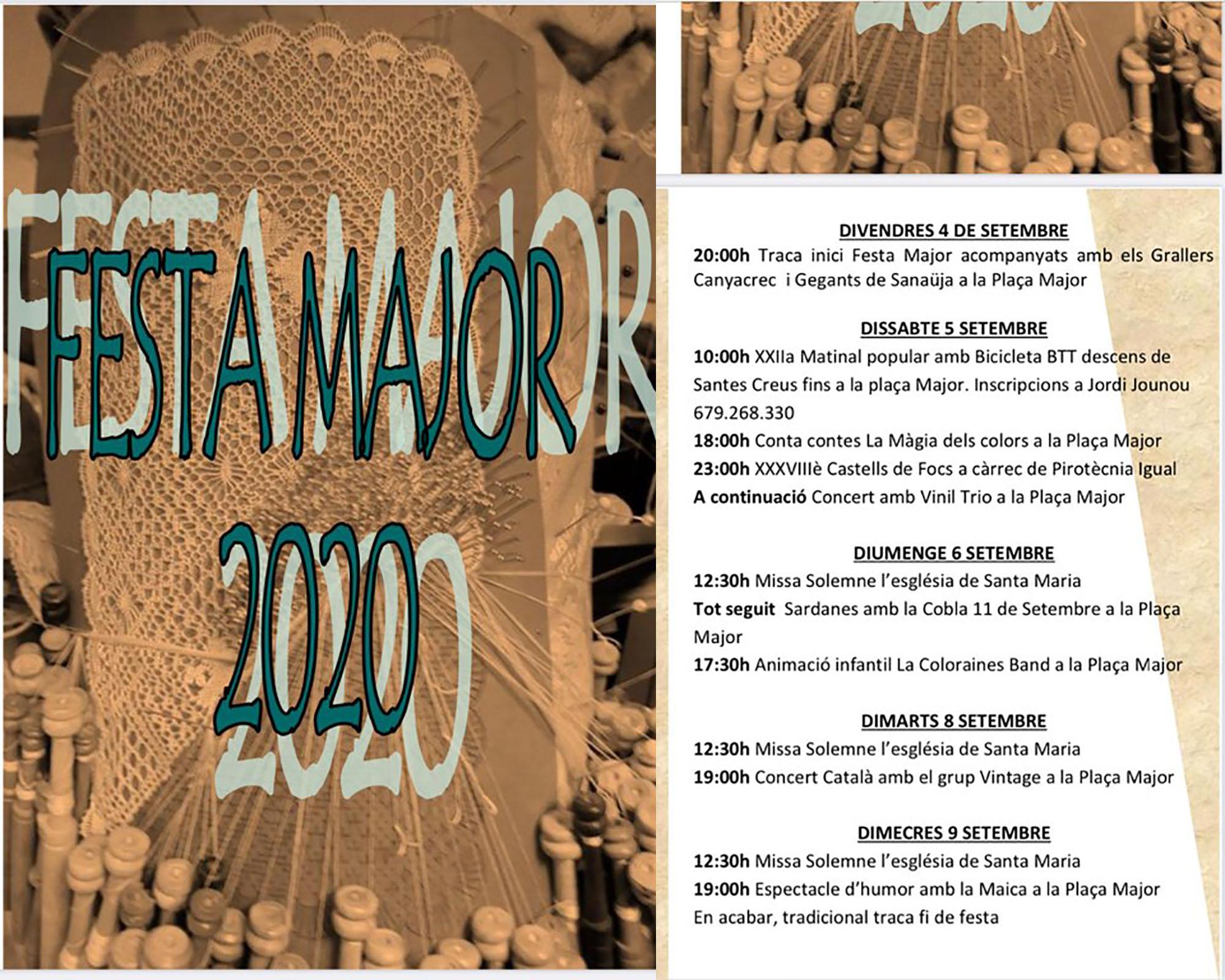 cartell Festa Major de Sanaüja 2020