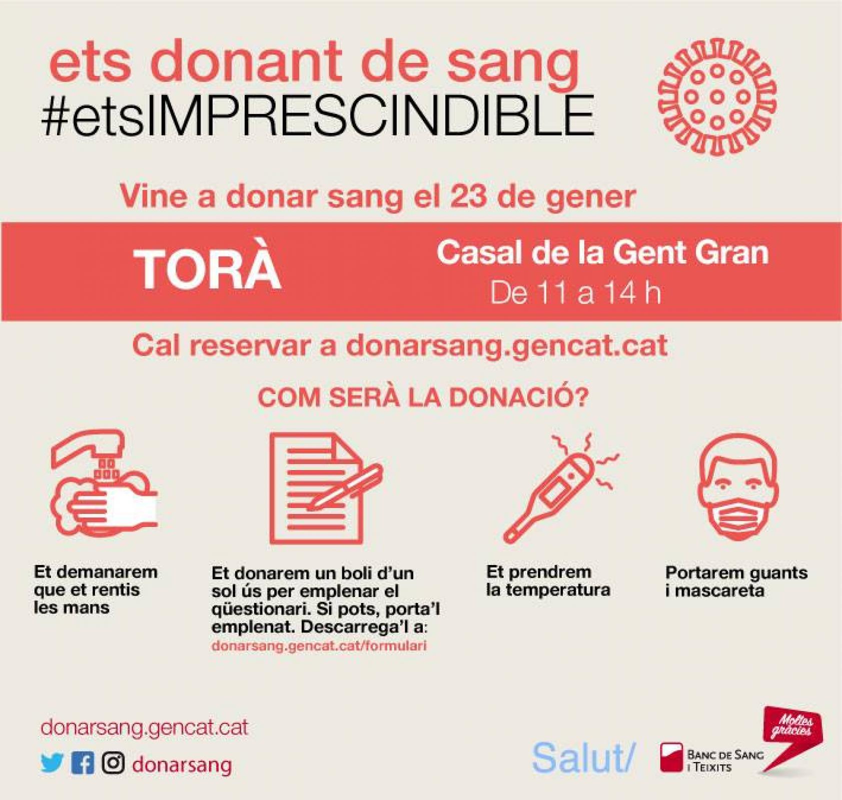 Vine a donar sang!