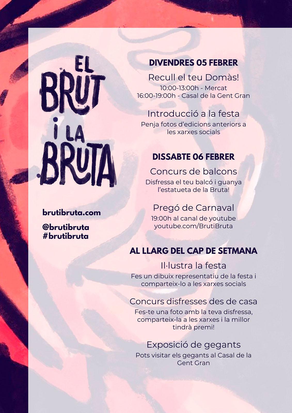 cartell El Brut i la Bruta 2021, una festa des de casa