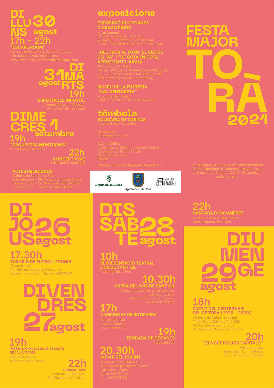 cartell Festa Major de Torà 2021