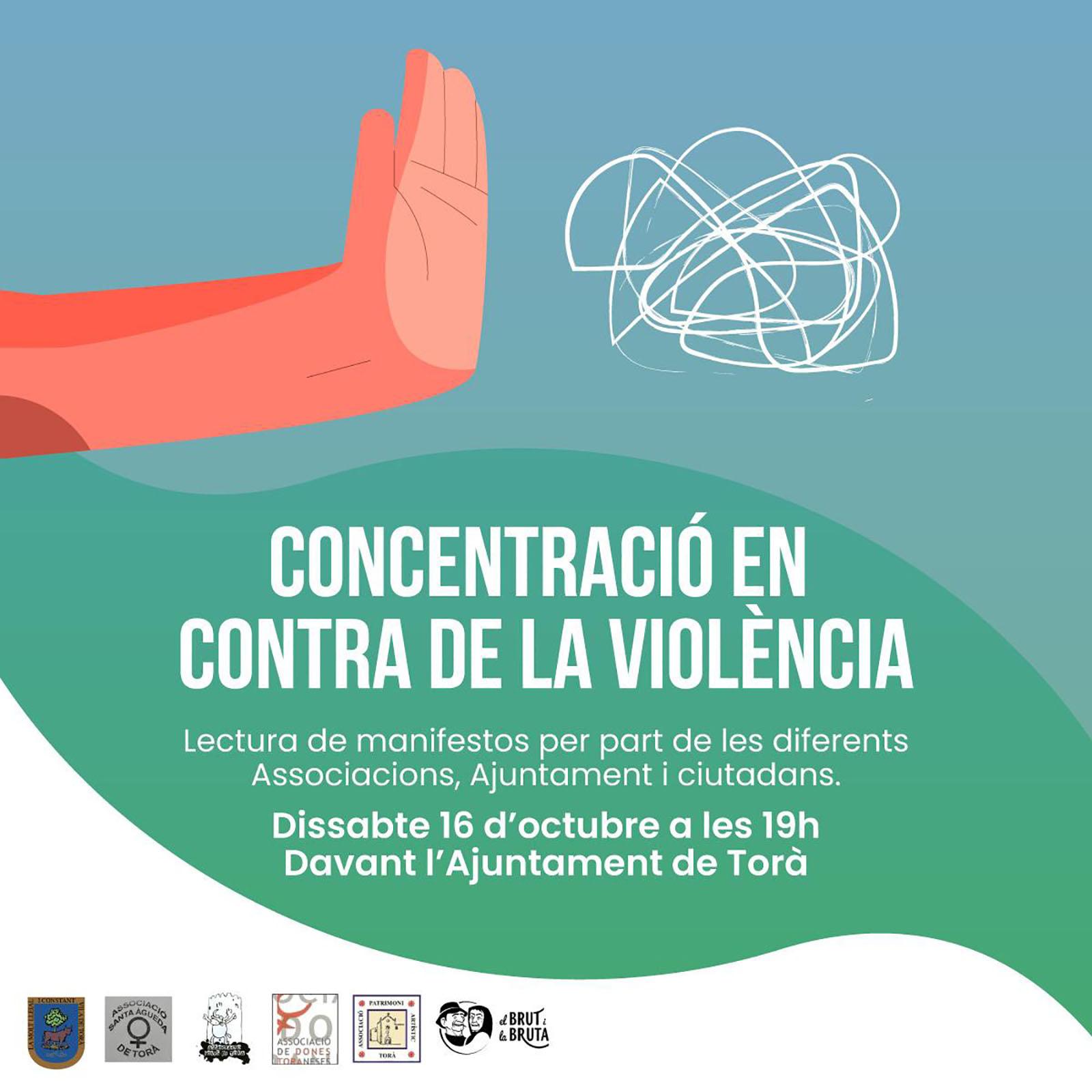 cartell Concentració en contra de la violència