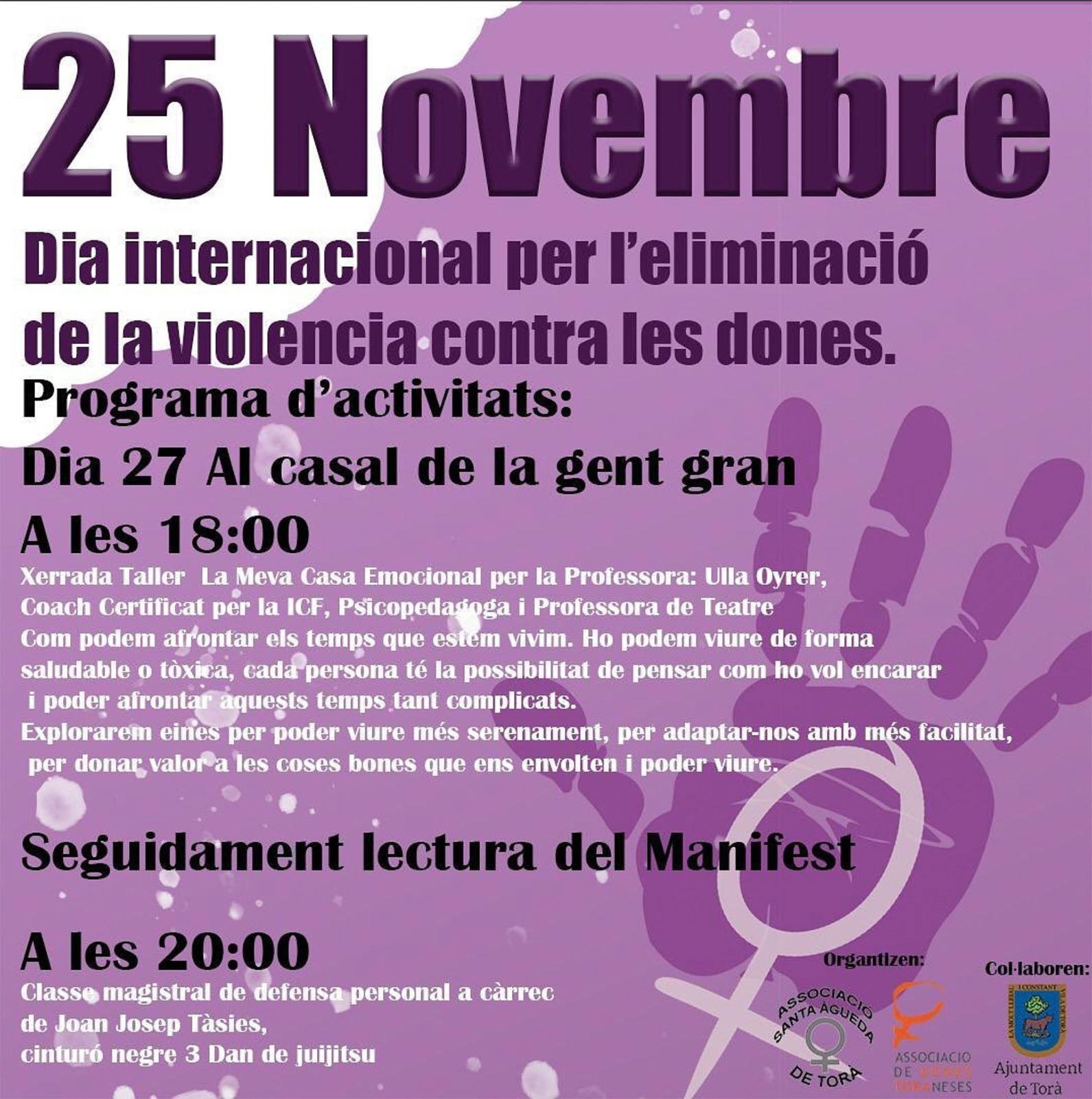 cartell Actes 25N a Torà