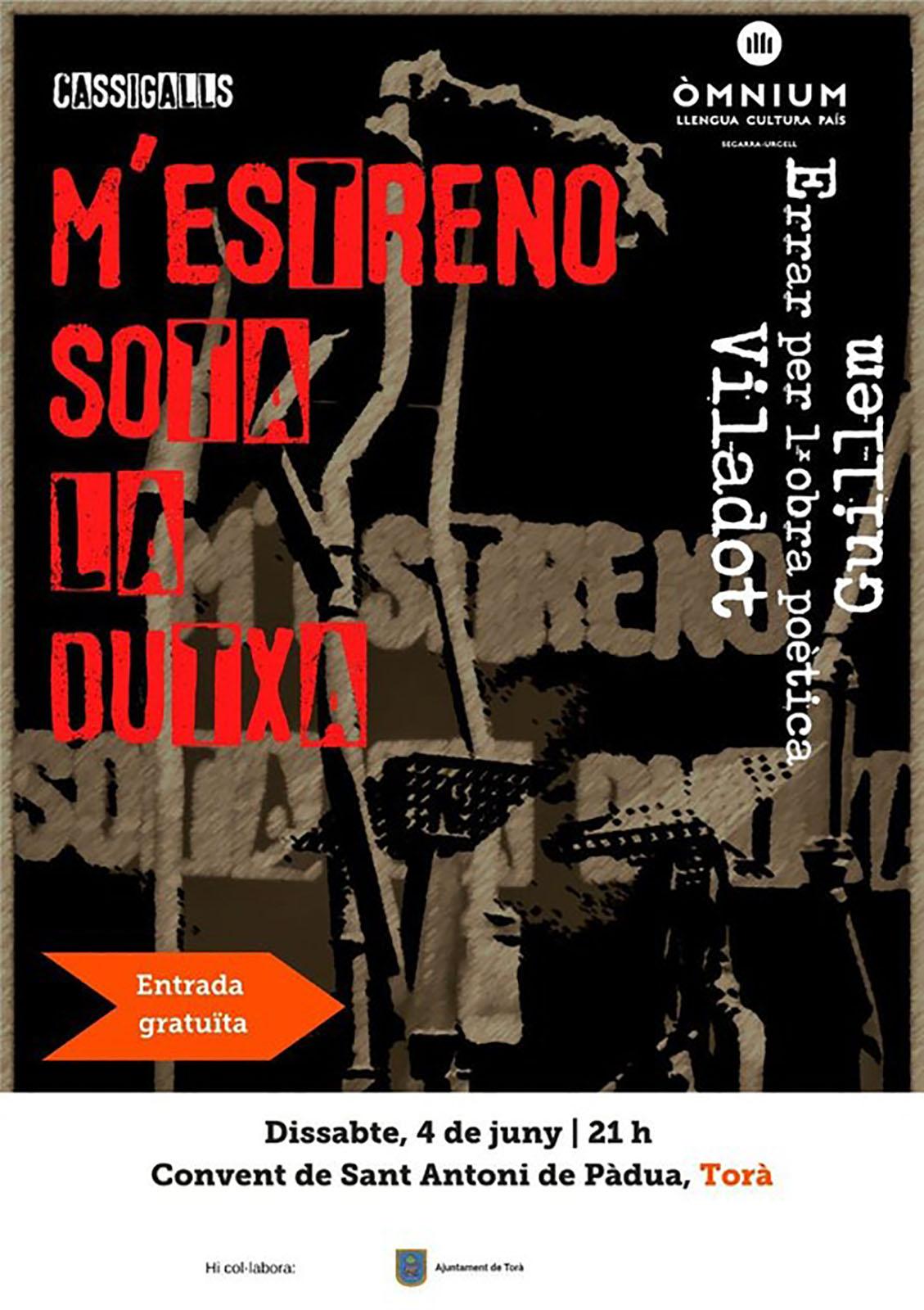 cartell Teatre 'M'estreno sota la dutxa'