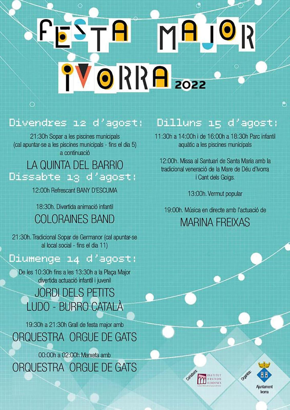 cartell Festa major d'Ivorra 2022