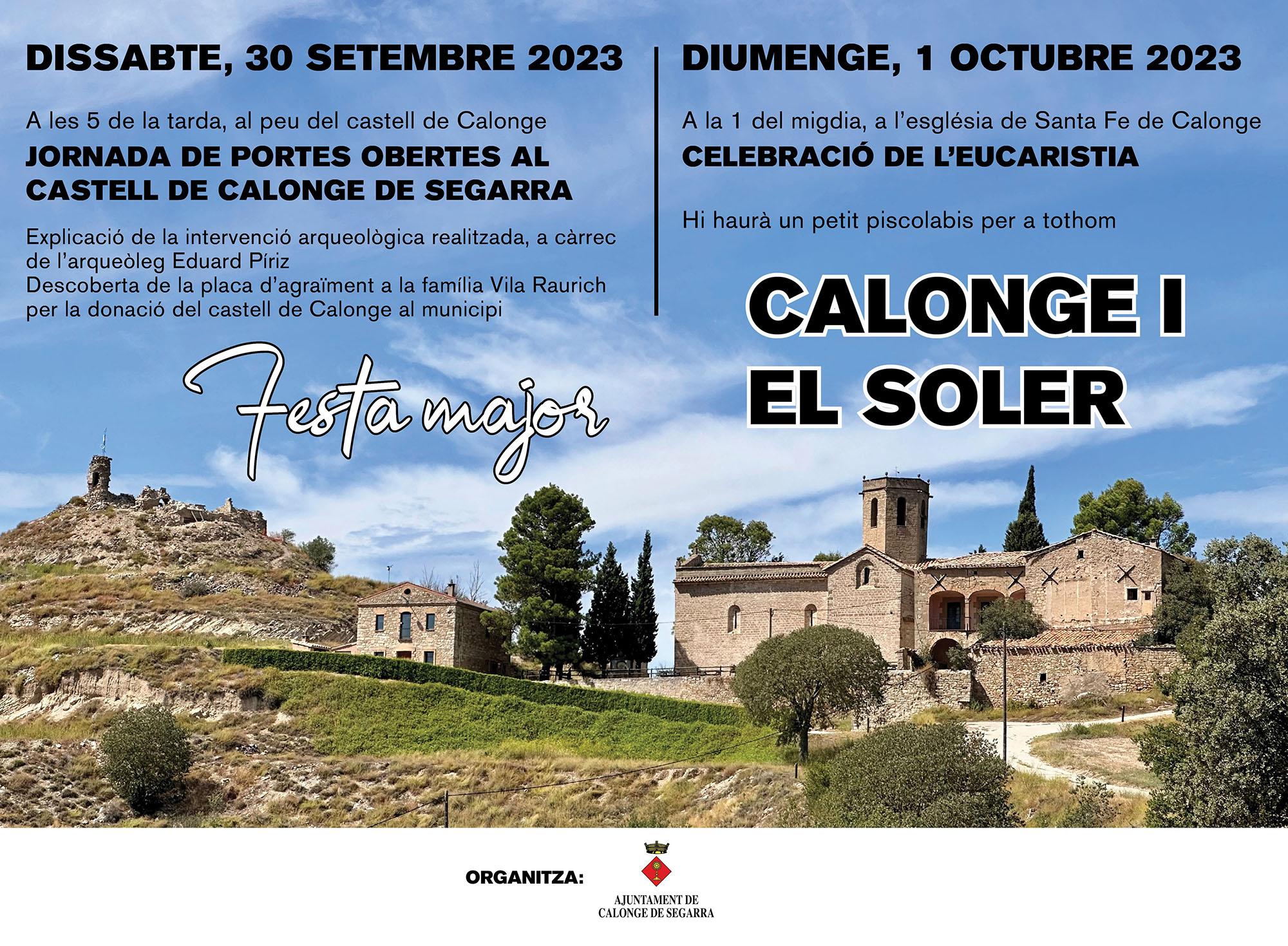 cartell Festa Major de Calonge i del Soler 2023 cartell Festa Major de Calonge i del Soler 2023